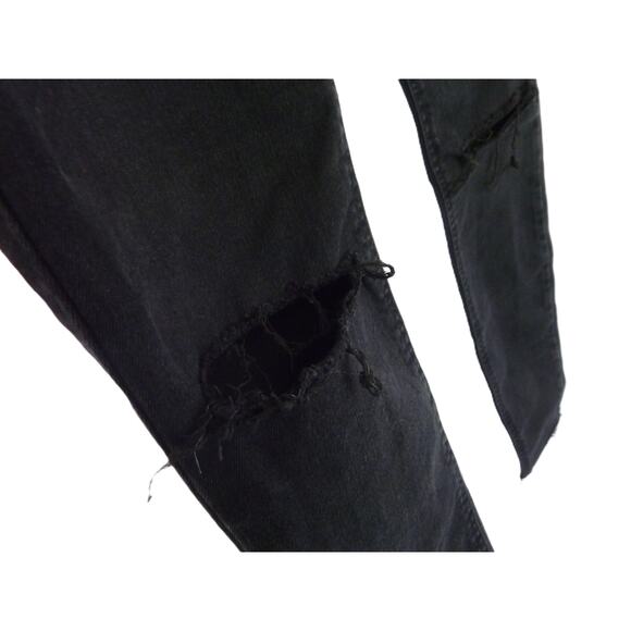 Zara Black Denim Stretch Skinny Jeans Distressed 4 - Picture 3 of 8